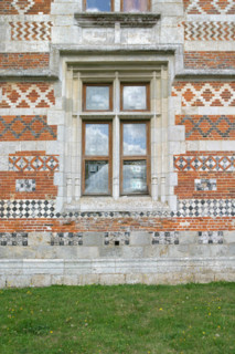 France, Haute Normandie, Seine Maritime, pays de Caux maritime, Offranville, manoir d'auffay, Construction traditionnelle en brique et pierre et silex,