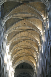 France, Haute Normandie, Seine Maritime, Rouen, cathedrale Notre-Dame, art gothique, nef, voutes,
