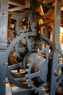 France, Haute Normandie, Seine Maritime, Rouen, rue du gros horloge, interieur du gros horloge, ancien mecanisme de l'horloge