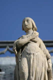 France, Haute Normandie, Seine Maritime, Rouen, palais de justice, tribunal, institution, monument historique restaure en 2007, neo gothique, cour d'honneur, detail du sommet d'un fenestrage de la fac...