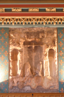France, Haute Normandie, Seine Maritime, Rouen, palais de justice, tribunal, institution, monument historique restaure en 2007, neo gothique, cour d'assises. 
crucifixion, oeuvre d'origine du moyen ag...