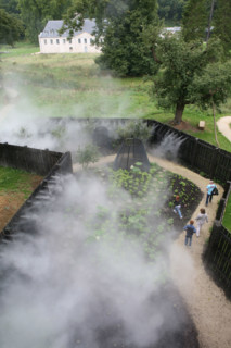 France, Haute Normandie, Seine Maritime, vallee de la Seine, gruchet le valasse, parc EANA, consacre au developpement durable, environnement, jardin, brume,