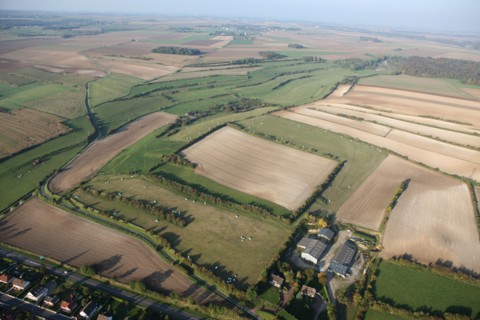 France, Haute Normandie, Seine Maritime, pays de la bresle maritime, vue aerienne, survol de la vallee de la bresle maritime, champs, agriculture, etangs,