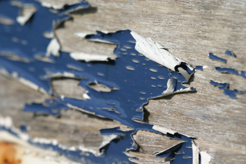 France, Basse Normandie, Manche, val de saire, fermanville, cap levi, port, detail barque, peinture usee, matiere, usure,