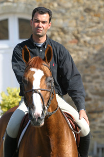 France, Basse Normandie, Manche, pays de saint lo, florian angot, cavalier international, selectionne olympique 2004, first de launay, etalon du haras national de saint lo, cheval, hippisme, selle fra...