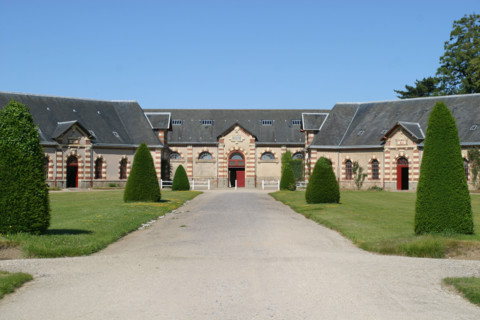 France, Basse Normandie, Manche, pays de saint lo, haras national de saint lo, ecuries, cour, cheval, hippisme, selle francais,