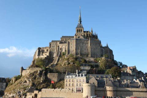France, Basse Normandie, Manche, pays de la baie du Mont-Saint-Michel, le Mont-Saint-Michel, remparts et merveille,
