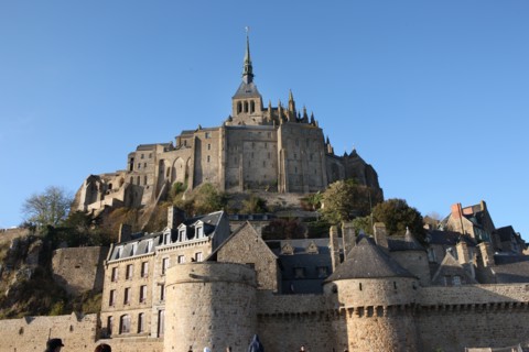 France, Basse Normandie, Manche, pays de la baie du Mont-Saint-Michel, le Mont-Saint-Michel, remparts et merveille,