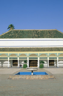 Afrique, maroc, marrakech, jardin, 
palais de la Bahia, oasis, fontaine, palmiers,