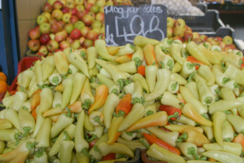 europe, Hongrie, budapest, marche couvert, halle centrale
vasarcsarnok, gastronomie, piments, piments, poivrons,