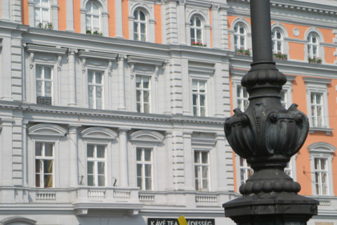 europe, Hongrie, budapest, centre ville, erzebet korut, terez korut, place oktogon, lampadaire, immeuble,