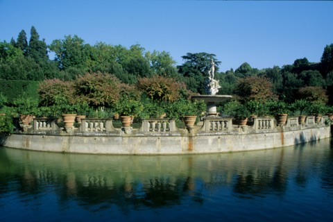Italie, toscane, florence, firenze, jardin boboli, fontaine, statues sculpture, balustrade, eau, parc, renaissance italienne,