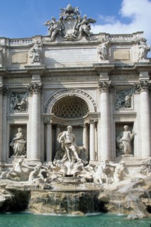 Italie, rome, fontaine de trevi, sculpture, statue, voeu, touristes, dolce vita,