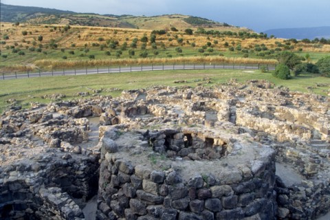 Italie, sardaigne, barumini, paysage, archelogie, nuraghe, pierre, vue d'ensemble,