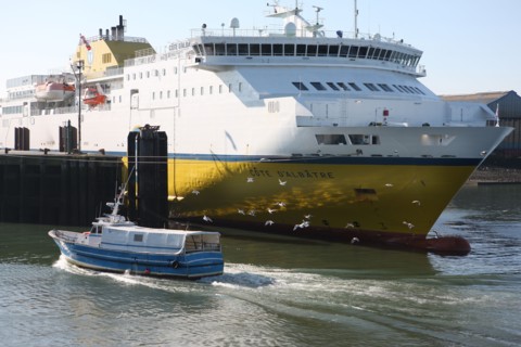 France, region nord, pas de calais, boulogne sur mer, port, car ferry cote d'albatre, transmanche ferries, LD lines, mer du nord, liaison boulogne douvres, chalutier, retour de peche, goelands, mouett...