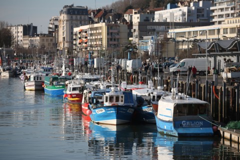 France, region nord, pas de calais, boulogne sur mer, port, peche, bateau, chalutiers, promenade j.muselet, boulevard Gambetta,