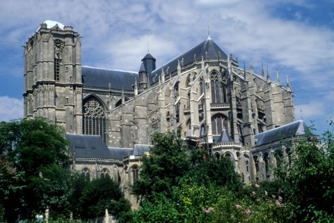 France, region pays de loire, sarthe, le mans, cathedrale, chevet, edifice religieux,