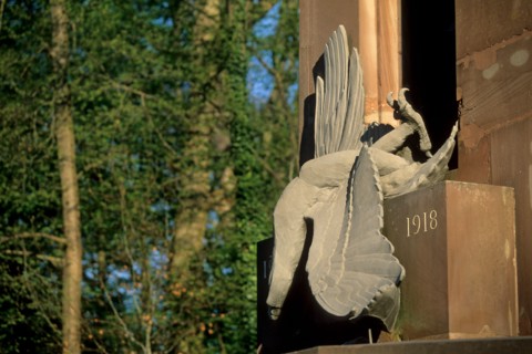 France, region picardie, oise, compiegne, foret de compiegne, clairiere de l'armistice, arbres, premiere guerre mondiale, histoire, 14-18, monument, commemoration, sculpture,