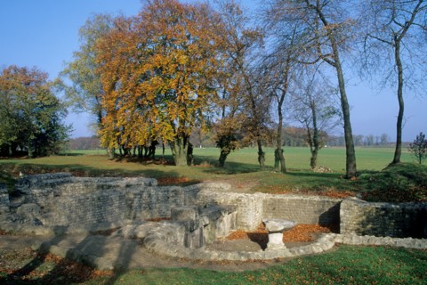 France, region picardie, oise, valois, champlieu, site archeologique, ruines gallo romaines, antiquite,
