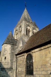 France, region picardie, oise, valois, village de saintines, eglise, edifice religieux, clocher,