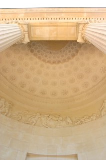 France, region ile de france, yvelines, louveciennes, pavillon de musique de madame du barry, architecte claude nicolas ledoux, classisisme, detail decor de la rotonde, bas relief, coupole,