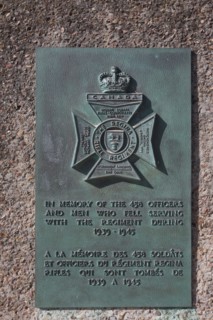 France, Basse Normandie, calvados, plages du debarquement, courseulles sur mer, Stele The Regina Rifle Regiment, 2e guerre mondiale,