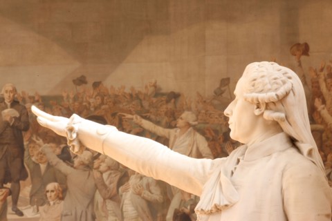 France, ile de france, yvelines, versailles, salle du jeu de paume, sylvain bailly et tableau de luc olivier merson,