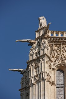 France, ile de france, paris 4e, le marais, 39 rue de rivoli, tour saint jacques, art gothique, restauration, square saint jacques, detail statues, sculpture,
