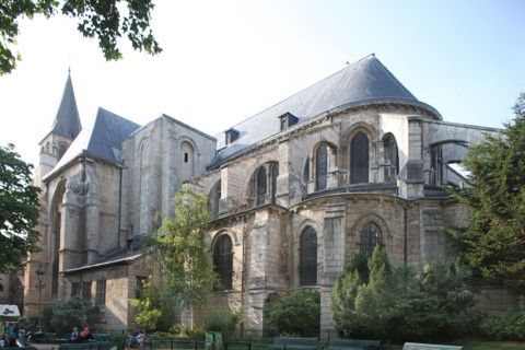 France, ile de france, paris 6e, saint germain des pres, eglise saint germain, religion catholique, chevet, jardin,