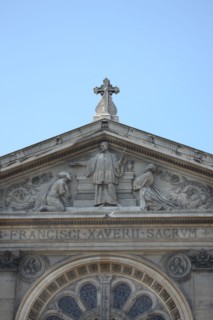 France, ile de france, paris 7e arrondissement, eglise saint Francois xavier, detail facade,