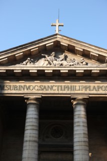 France, ile de france, paris 8e arrondissement, eglise saint philippe du roule, 154 rue du faubourg saint honore, architecte chalgrin, facade, colonnes, porche, sculpture, fronton,