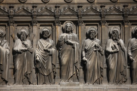France, ile de france, paris 8e arrondissement, place saint augustin, eglise saint augustin architecte victor baltard, detail facade,