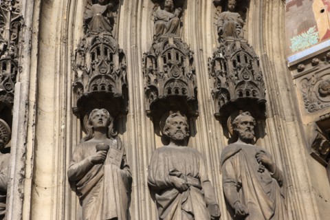 France, ile de france, paris 10e arrondissement, 68 boulevard de strasbourg, eglise saint laurent, religion catholique, detail du porche central,