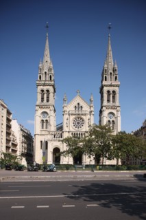 France, ile de france, paris 11e arrondissement, 71 boulevard voltaire, eglise saint ambroise, religion catholique, detail facade,