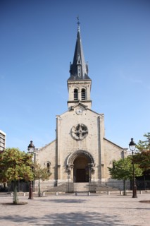 France, ile de france, paris 13e arrondissement, eglise notre dame de la gare, dite sainte jeanne d'arc, 8 rue xaintrailles, rue jeanne d'arc, facade,