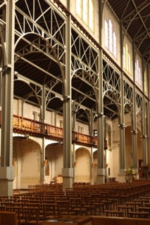 France, ile de france, paris 14e arrondissement, 59 rue vercingetorix, eglise notre dame du travail, eglise, religion catholique, structure metallique,