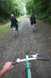 France, Basse Normandie, manche, pays de la baie, voie verte, saint hilaire du harcouet, cyclistes, velo,