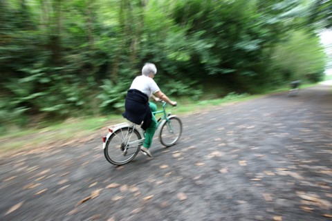 France, Basse Normandie, manche, pays de la baie, voie verte, saint hilaire du harcouet, cyclistes, velo,