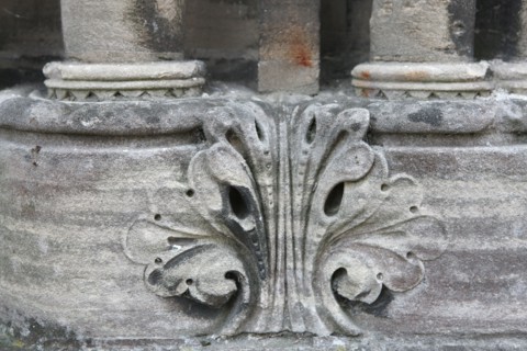 France, Basse Normandie, calvados, bessin, bayeux, cathedrale, decor base colonnette, portail, porche, sculpture,