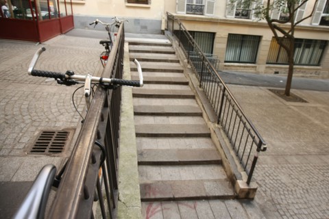 France, Ile de France, paris 5e arrondissement, rue jean de beauvais, denivellation, escaliers, rue sur plusieurs niveaux,