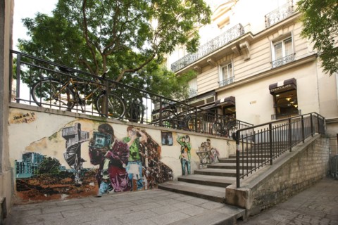 France, Ile de France, paris 5e arrondissement, rue jean de beauvais, denivellation, escaliers, rue sur plusieurs niveaux,