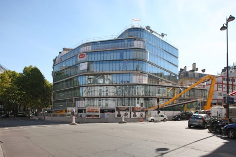 France, Ile de France, paris 5e arrondissement, angle rue des ecoles, rue du cardinal lemoine, batiment en construction,