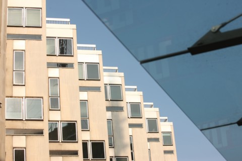 France, Ile de France, paris, 8e arrondissement, rue bayard, immeuble en zig zag,