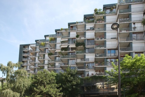 France, Building with facade in zigzag