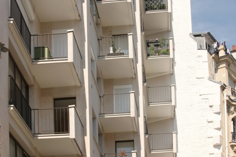 France, Building with facade in zigzag