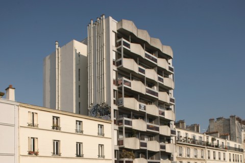 France, Ile de France, paris, 15e arrondissement, 15-17 boulevard garibaldi, immeuble haut, vue depuis le quai du metro,