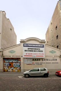 France, Ile de France, paris 15e arrondissement, 6 rue letellier, ancien garage, future construction d'un immeuble,