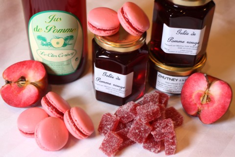 France, Haute Normandie, eure, evreux/gauciel, restaurant la gazette, chef xavier buzieux, dessert a base de pomme rouge produite par stephane et martine van thornout a gauciel,