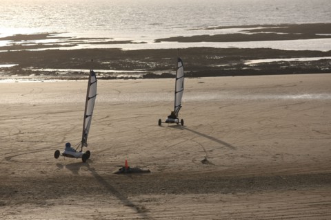 France, Basse Normandie, manche, cote des havres, portbail, littoral, mer, char a voile, sports nautiques, plage, sable, windsurf,