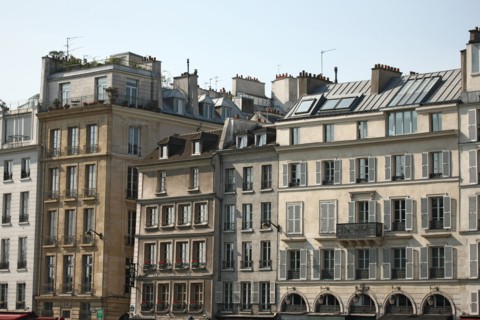 France, paris, quai des grands augustins, bord de seine, immeubles, batiments,